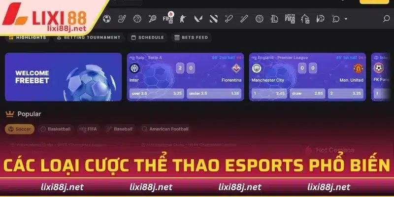 Các loại cược thể thao Esports phổ biến